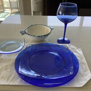 Crate and Barrel glass place settings.